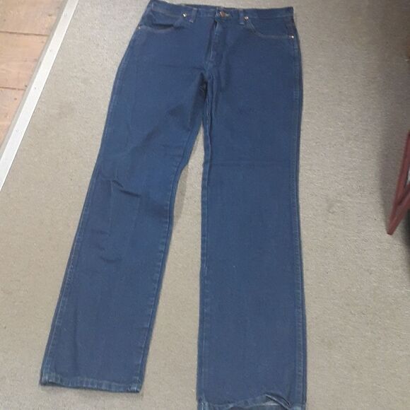 Wrangler 936PWD Mens Straight Fit Jeans Size 36x34 . Dark Indigo Blue (#3) - Picture 3 of 6